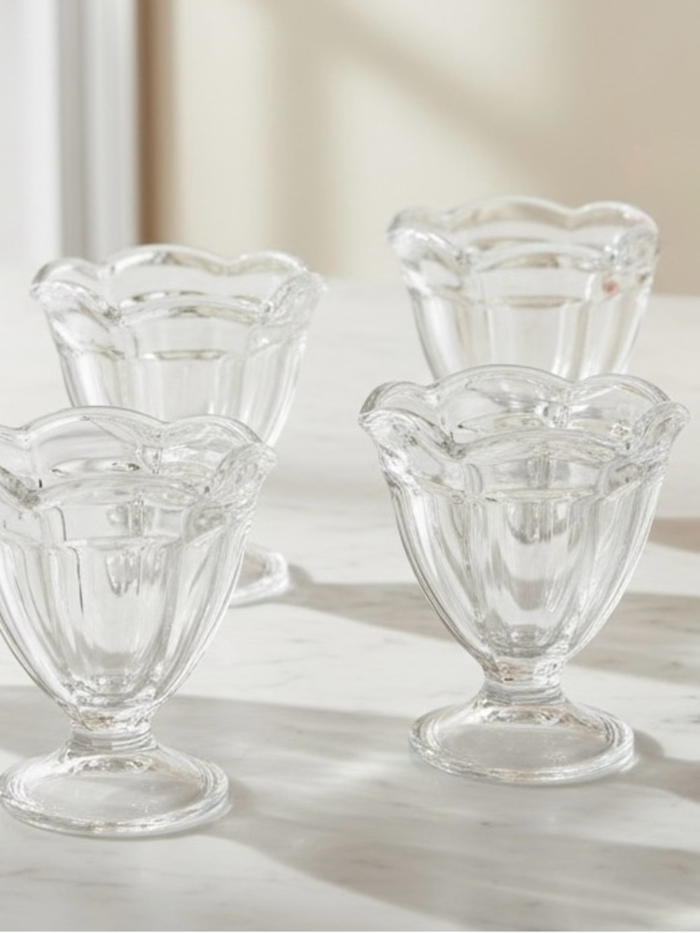 Vintage Footed Glass Sherbet Cups Set of 6